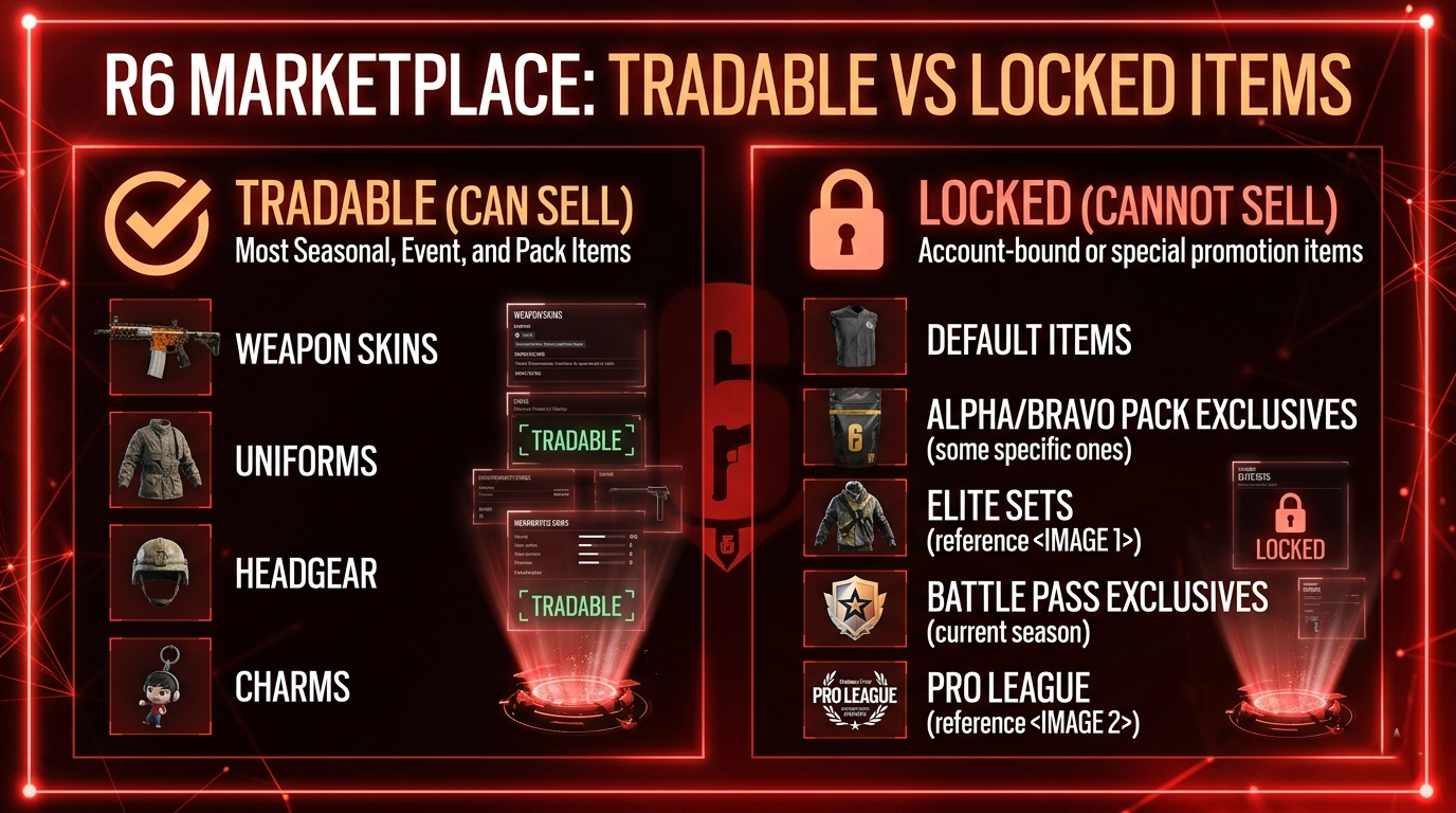 What Can You Sell on R6 Marketplace Tradable vs Locked Items