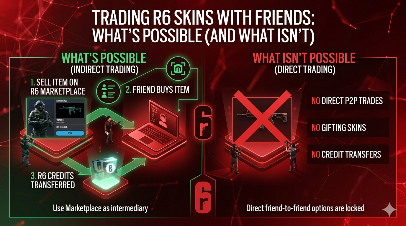 R6 Marketplace trade with friends: What's Possible.