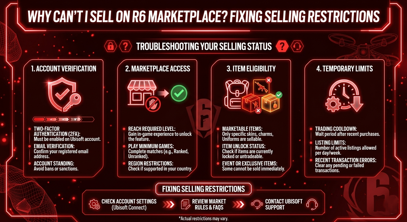 Why Can't I Sell on R6 Marketplace? Fixing Selling Restrictions